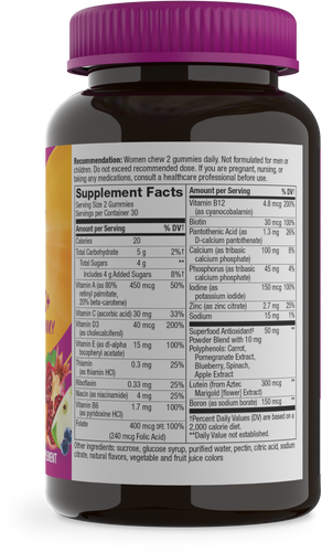 Nature's Way® | Alive! Women's 50+ Gummy Multivitamin - right side of pack Sku:15904