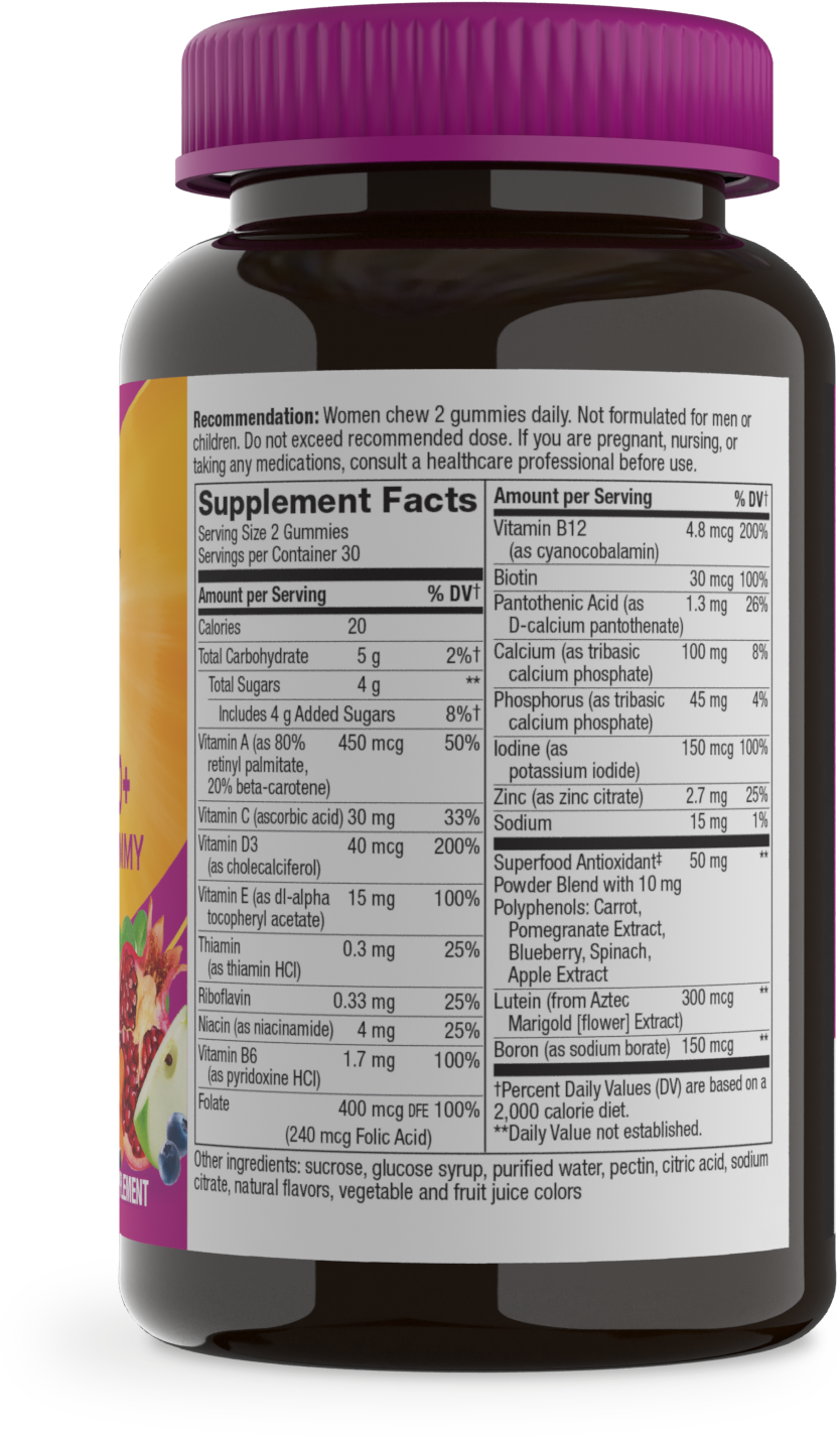 <{%MAIN16_15904%}>Nature's Way® | Alive! Women's 50+ Gummy Multivitamin - right side of pack