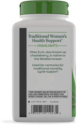 Nature's Way® | Vitex Fruit - left side of pack Sku:11923