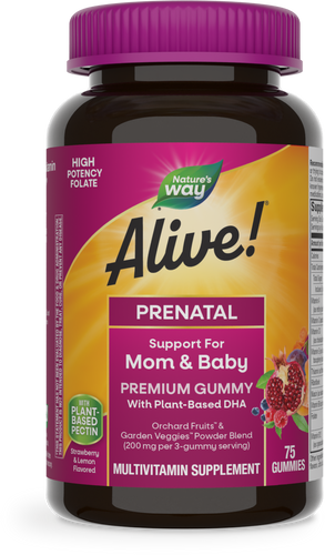 Nature's Way® | Alive! Premium Prenatal Gummies, 75 gummies, Strawberry & Lemon Sku:10482