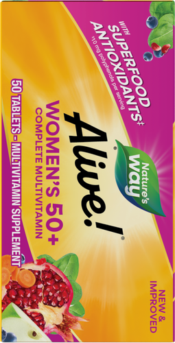 Nature's Way® | Alive! Women's 50+ Complete Multivitamin - left side of pack Sku:13662
