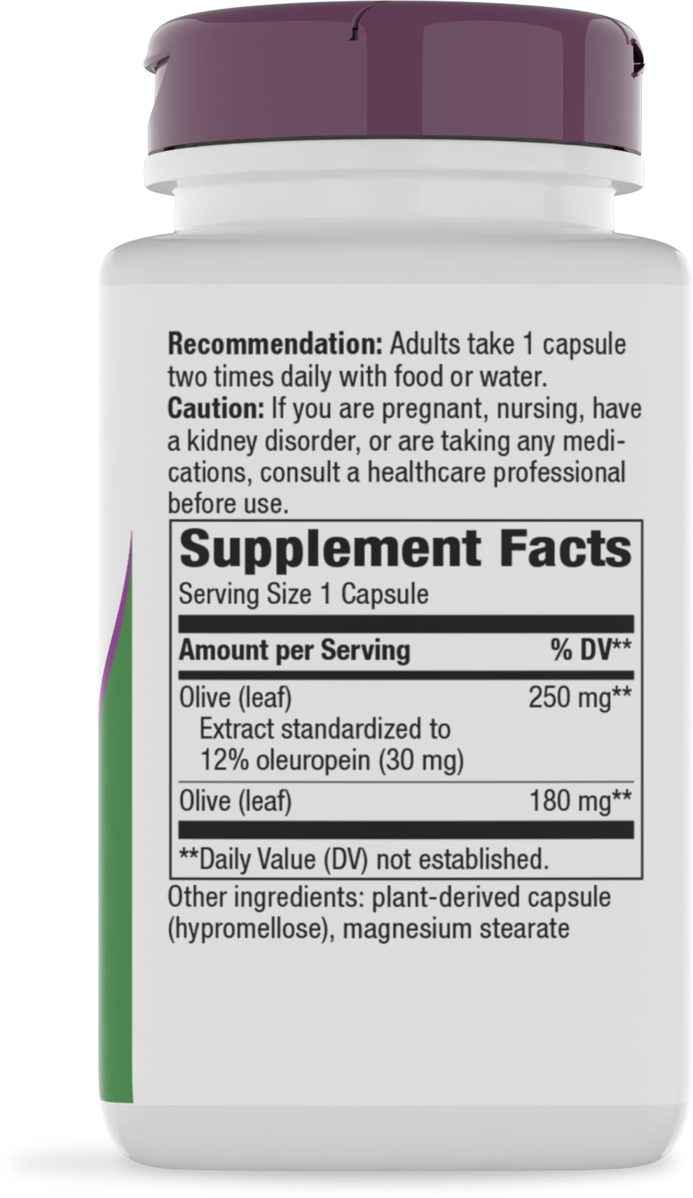 <{%MAIN2_64000%}>Nature's Way® | Olive Leaf Standardized Extract - right side of pack