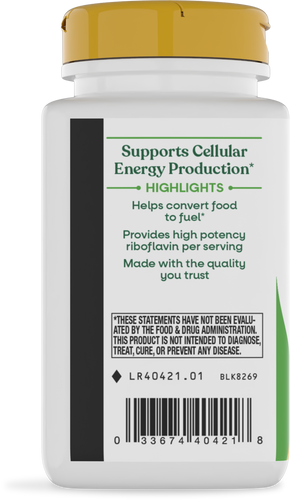 Nature's Way® | Riboflavin Vitamin B2 - left side of pack Sku:40421