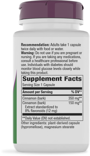 Nature's Way® | Cinnamon - right side of pack Sku:15492