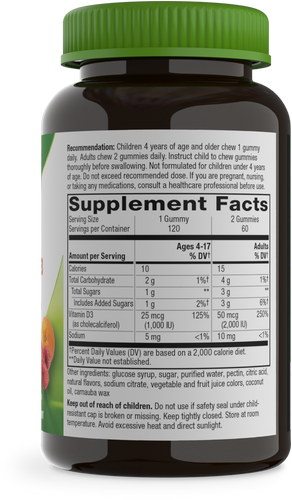 Nature's Way® | Vitamin D3 Gummies - right side of pack Sku:13608