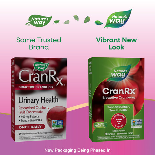 Nature's Way® | CranRx BioActive Cranberry - package updates old to new Sku:15289