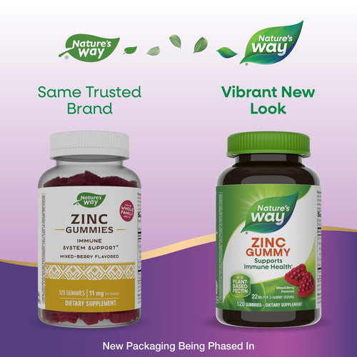 Nature's Way® | Zinc Gummies - package updates old to new Sku:13701