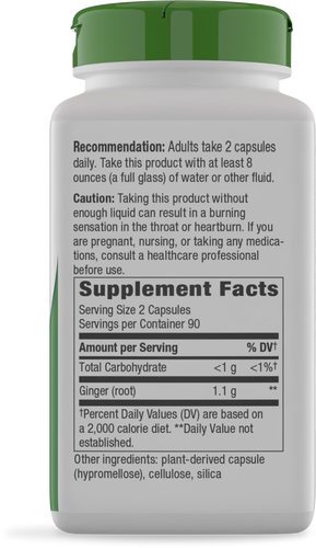 Nature's Way® | Ginger Root - right side of pack Sku:13108