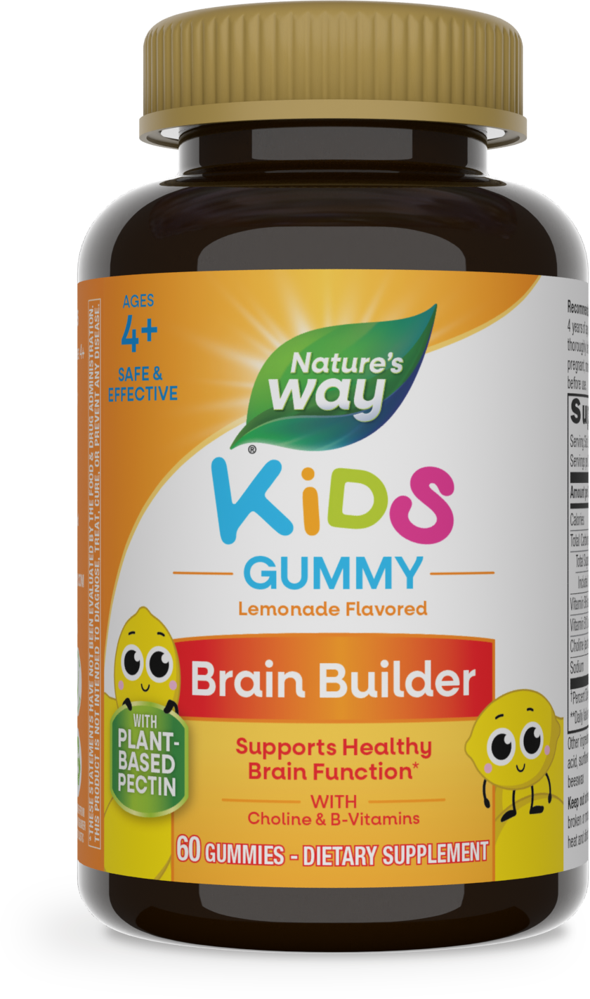 <{%PRIMARY_13882%}>Nature's Way® | Kids Brain Builder Gummies, 60 gummies, Lemonade