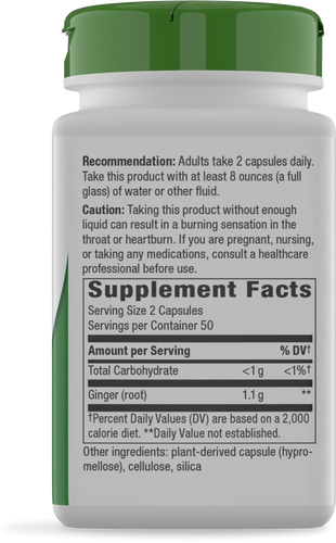 Nature's Way® | Ginger Root - right side of pack Sku:13100