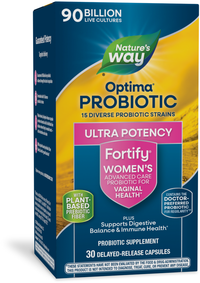 <{%PRIMARY_15859E%}>Nature's Way® | Fortify Optima Women's Advanced Care 90 Billion Probiotic, 30 capsules
