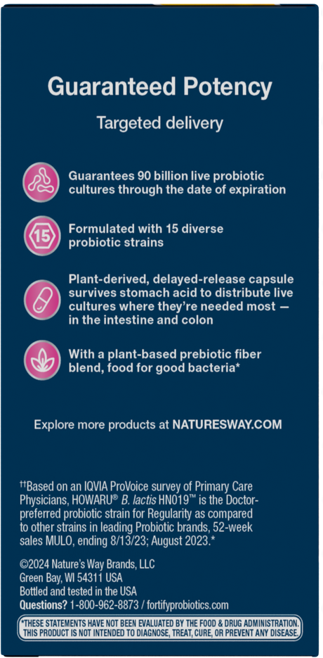 <{%MAIN4_15859%}>Nature's Way® | Fortify Optima Women's Advanced Care 90 Billion Probiotic - left side of pack