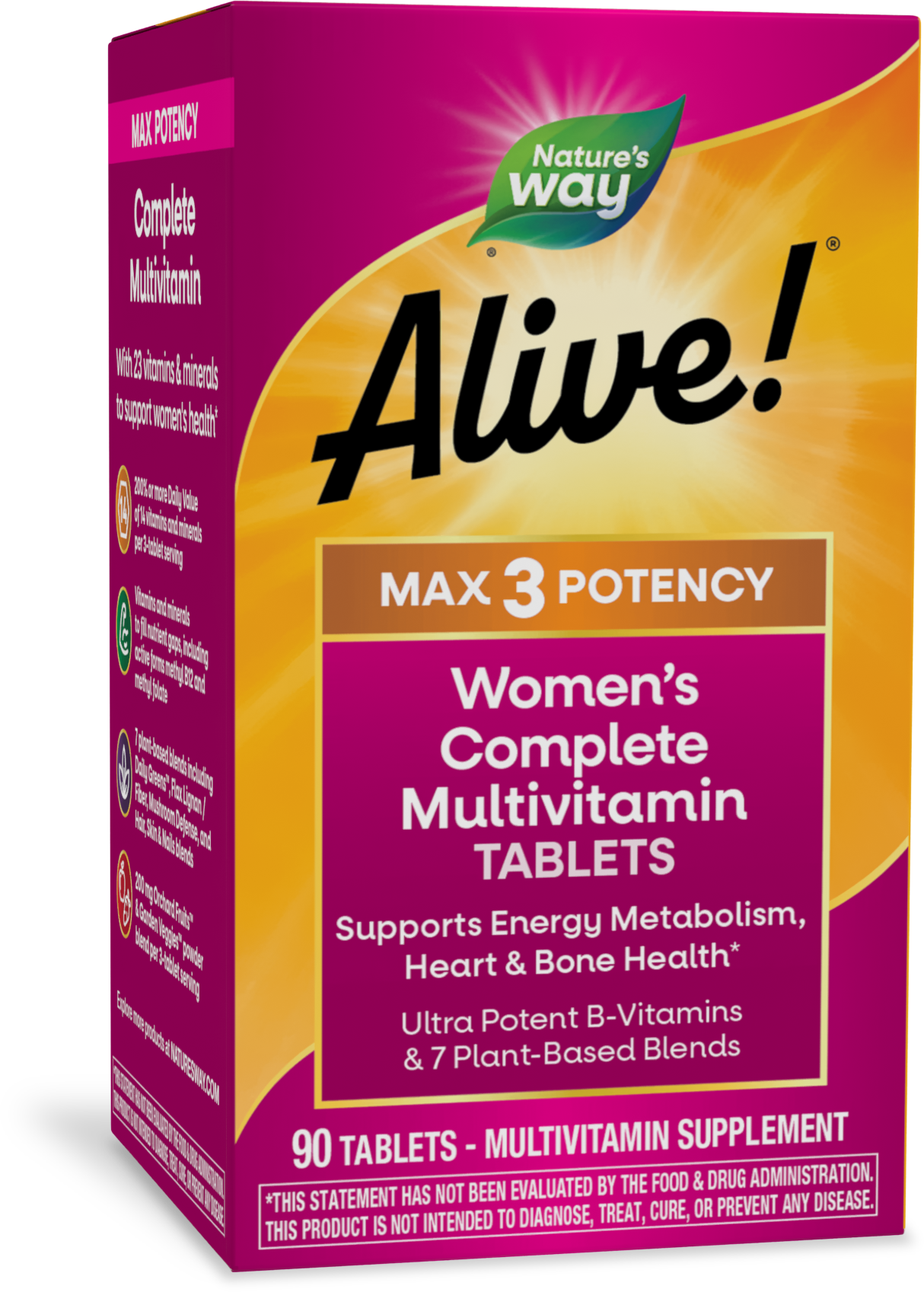 <{%PRIMARY_15543%}>Nature's Way® | Alive! Max3 Potency Women's Complete Multivitamin, 90 tablets