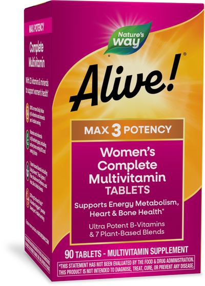 <{%PRIMARY_15543%}>Nature's Way® | Alive! Max3 Potency Women's Complete Multivitamin, 90 tablets