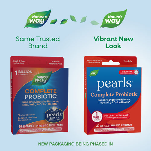 Nature's Way® | Pearls Complete Probiotic - package updates old to new Sku:04363