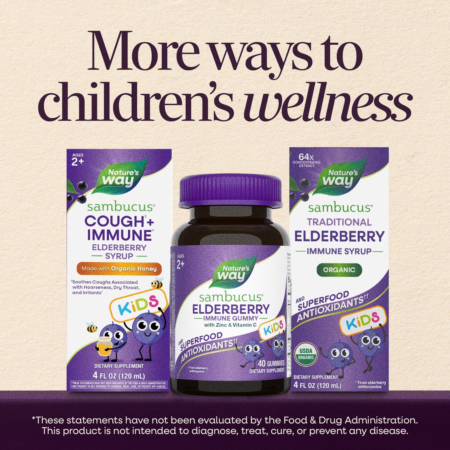 <{%MAIN6_12346%}>Nature's Way® | Sambucus Kids Elderberry Immune Gummies