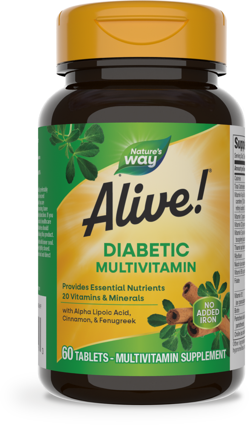 <{%PRIMARY_12371%}>Nature's Way® | Alive! Diabetic Multivitamin, 60 tablets