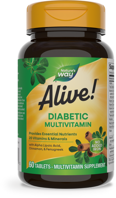 <{%PRIMARY_12371%}>Nature's Way® | Alive! Diabetic Multivitamin, 60 tablets