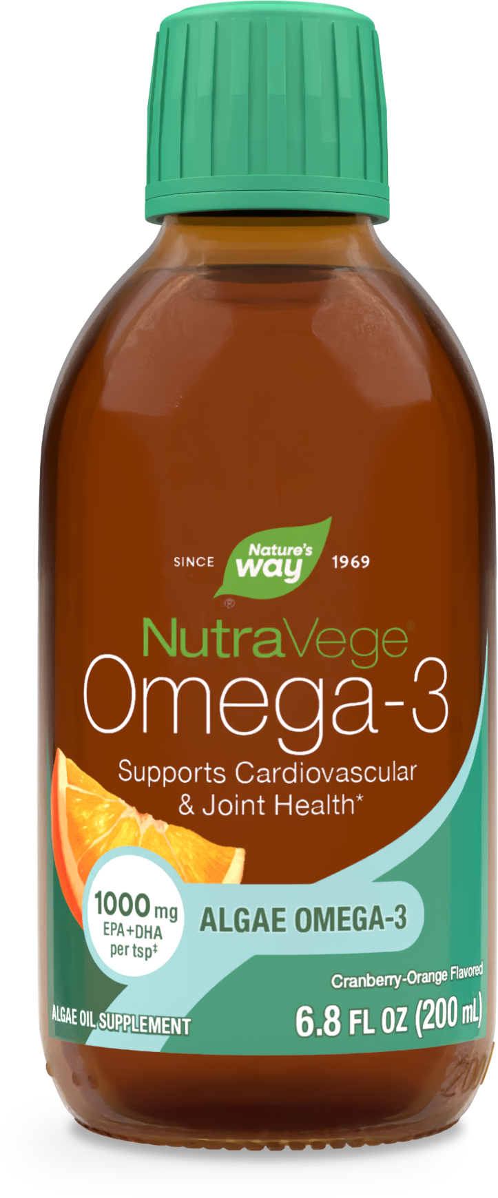 <{%PRIMARY_12325C%}>Nature's Way® | NutraVege Omega-3, 6.8 fl oz (200 ml), Cranberry-Orange