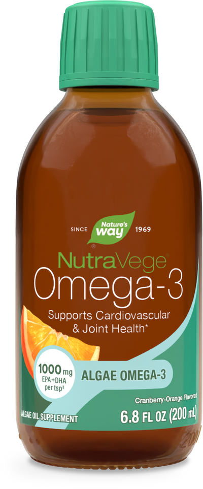 <{%PRIMARY_12325C%}>Nature's Way® | NutraVege Omega-3, 6.8 fl oz (200 ml), Cranberry-Orange