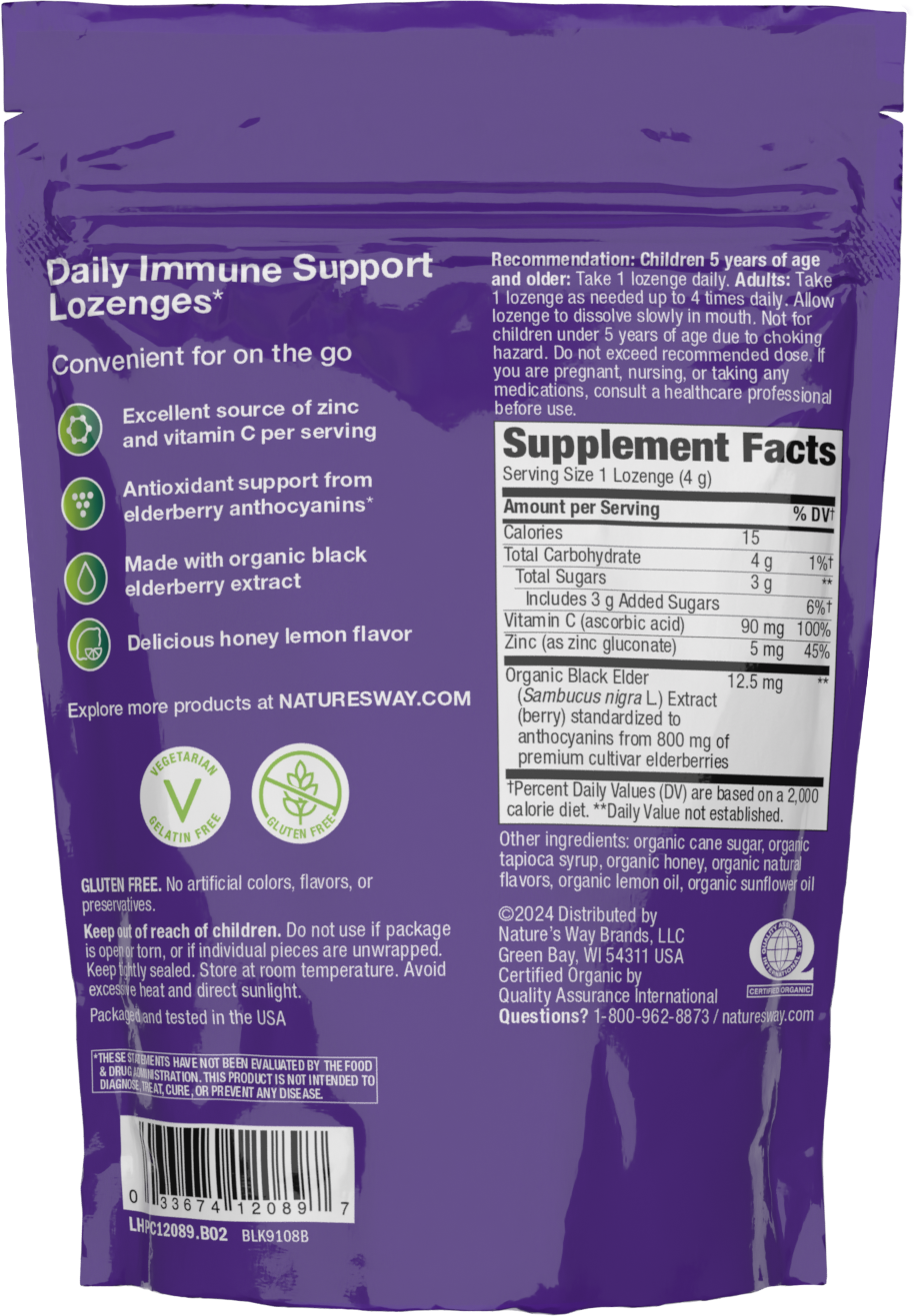 <{%MAIN8_12089%}>Nature's Way® | Sambucus Immune Lozenges - back of pack