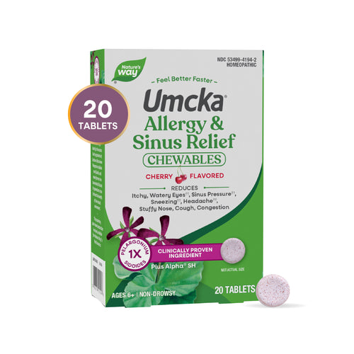 Nature's Way® | Umcka Allergy & Sinus Relief Chewables Sku:12194