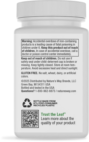Nature's Way® | Ultimate Iron - back of pack Sku:05229