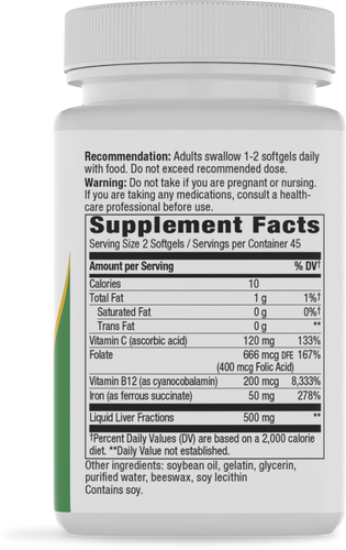 Nature's Way® | Ultimate Iron - right side of pack Sku:05229