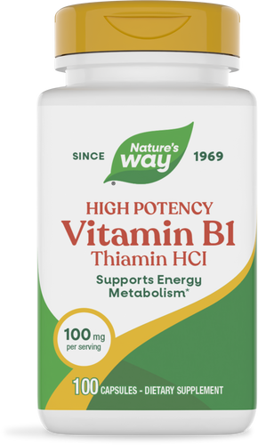 Nature's Way® | Vitamin B1 High Potency Thiamin HCl, 100 capsules Sku:40411