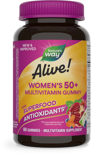 Nature's Way® | Alive! Women's 50+ Gummy Multivitamin, 60 gummies, Mixed Berry Sku:15904