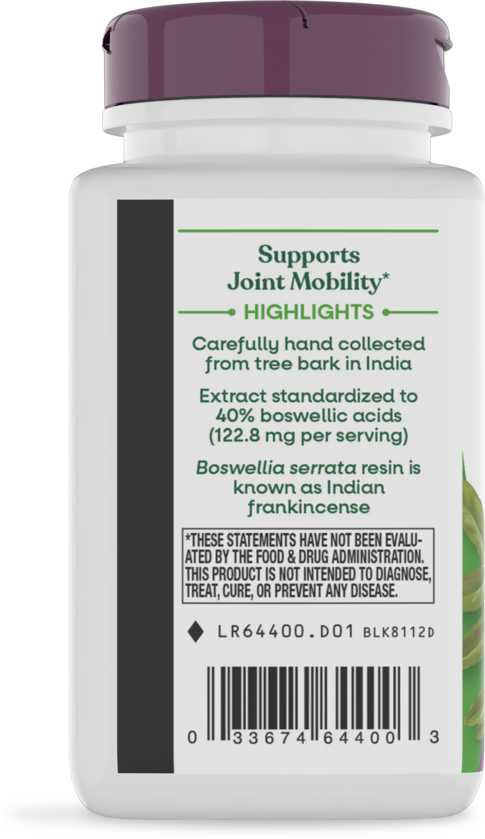 <{%MAIN3_64400%}>Nature's Way® | Boswellia Standardized Extract - left side of pack