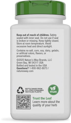 Nature's Way® | Fenugreek Seed - back of pack Sku:12800