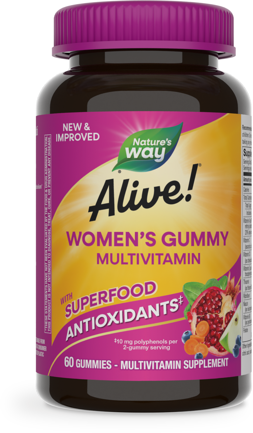 <{%PRIMARY_15903%}>Nature's Way® | Alive! Women's Gummy Multivitamin, 60 gummies, Mixed Berry