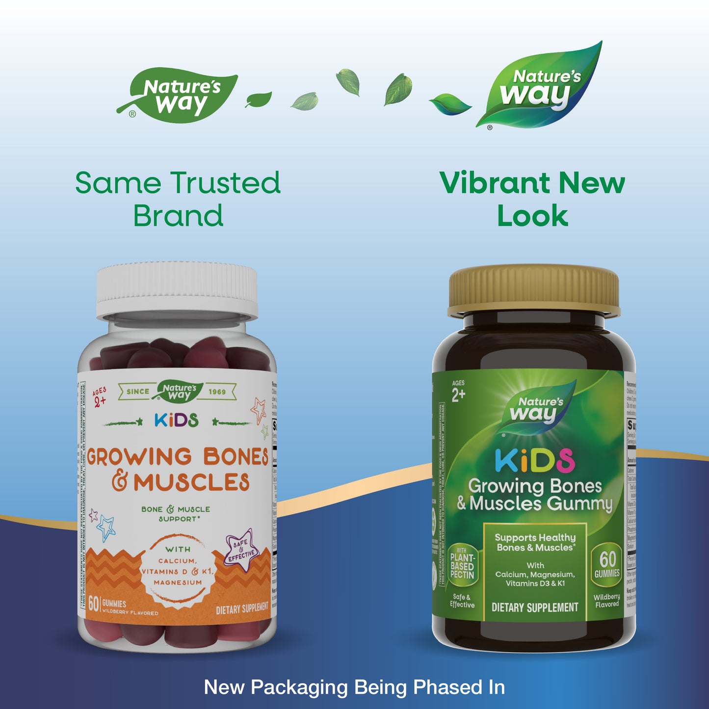 <{%MAIN1_13371%}>Nature's Way® | Kids Growing Bones & Muscles Gummies - package updates old to new