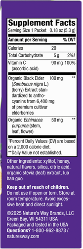 Nature's Way® | Sambucus Immune Elderberry Hot Drink - right side of pack Sku:12087