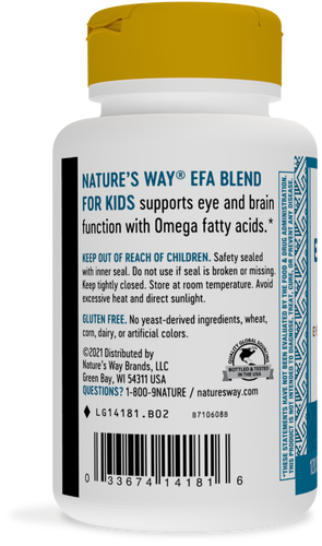 Nature's Way® | EFA Blend for Kids - left side of pack Sku:14181