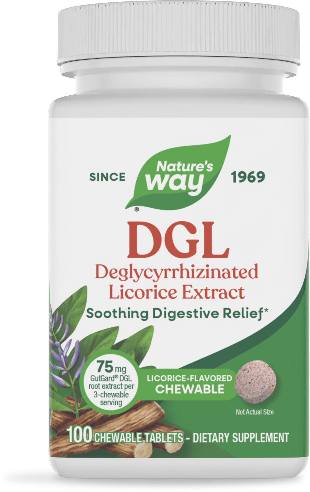 <{%PRIMARY_09001%}>Nature's Way® | DGL, 100 chewables, Licorice
