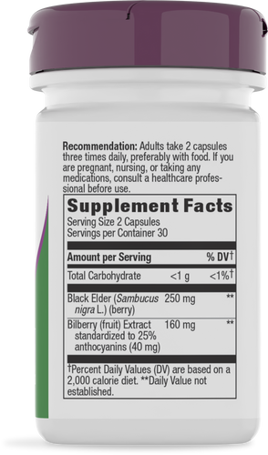 Nature's Way® | Bilberry - right side of pack Sku:60500