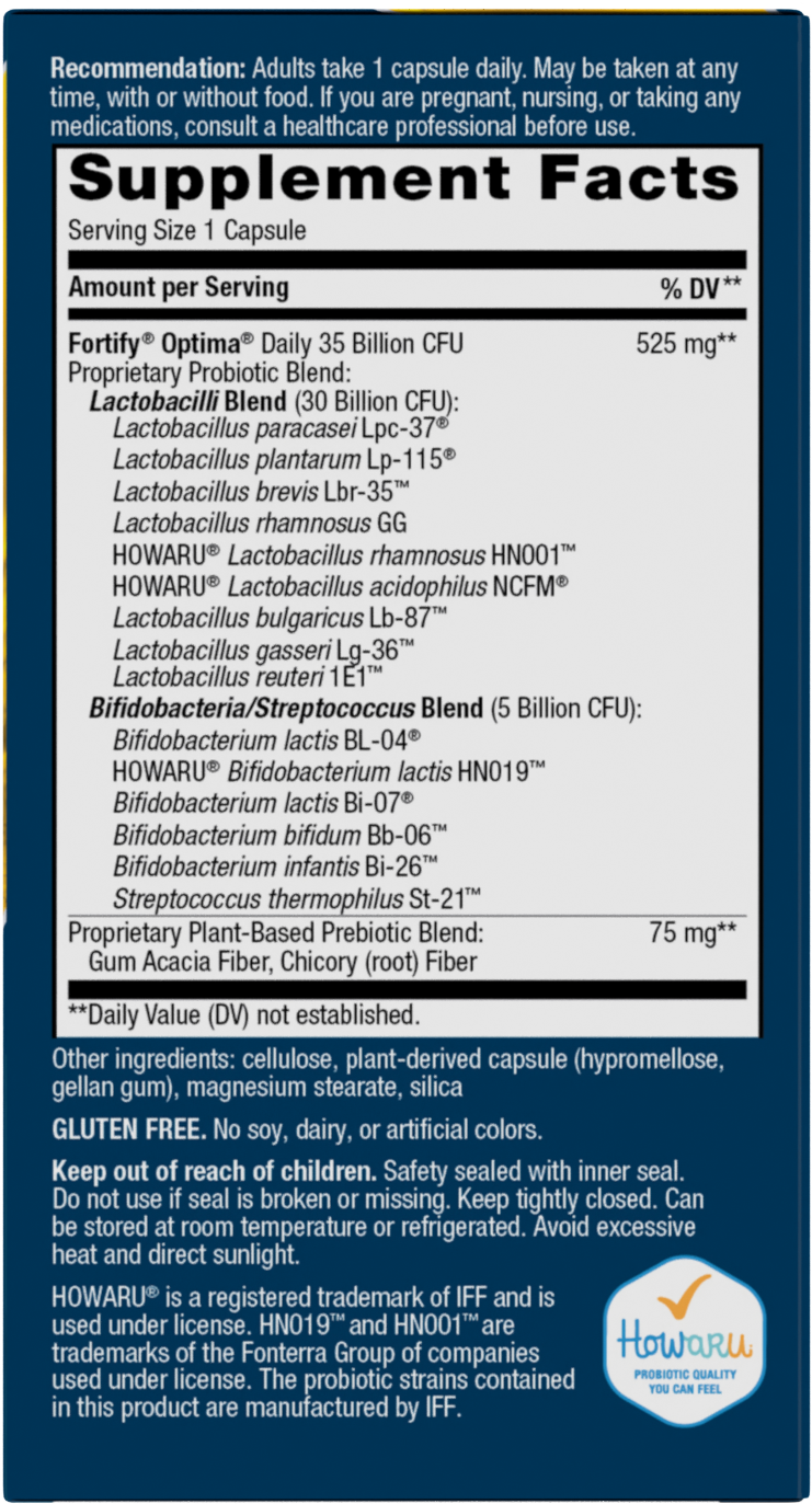 <{%MAIN2_15652%}>Nature's Way® | Fortify Optima 35 Billion Probiotic - right side of pack