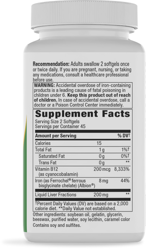 Nature's Way® | Energizing Iron - right side of pack Sku:05219