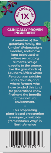 Nature's Way® | Umcka Cold Relief Drops - left side of pack Sku:15791