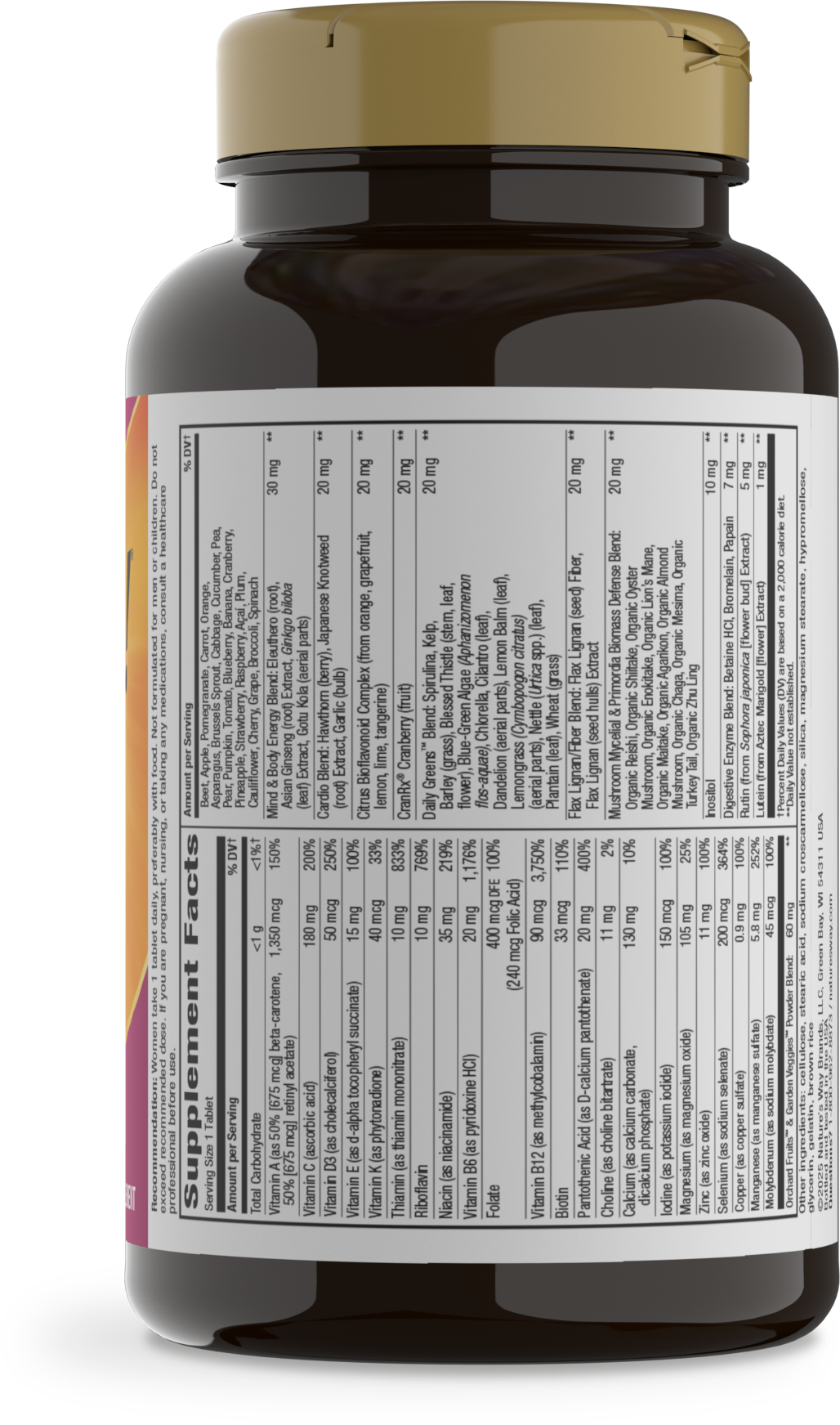 <{%MAIN8_13941%}>Nature's Way® | Alive! Women's 50+ Ultra Multivitamin - right side of pack