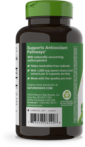 Nature's Way® | Cherry Fruit Sweet Cherry Extract - left side of pack Sku:08540