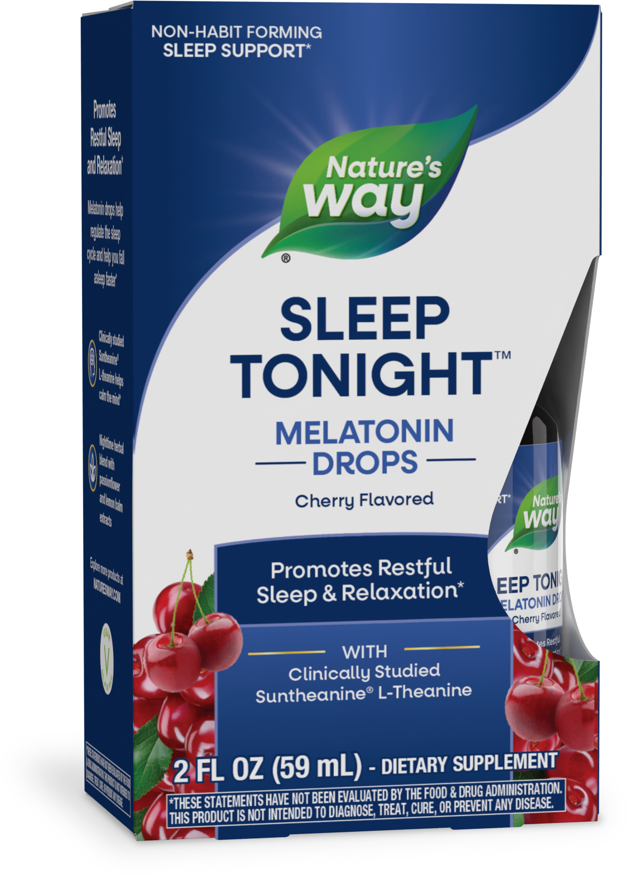 <{%PRIMARY_10746%}>Nature's Way® | Sleep Tonight Melatonin Drops, 2 fl oz (59 ml), Cherry