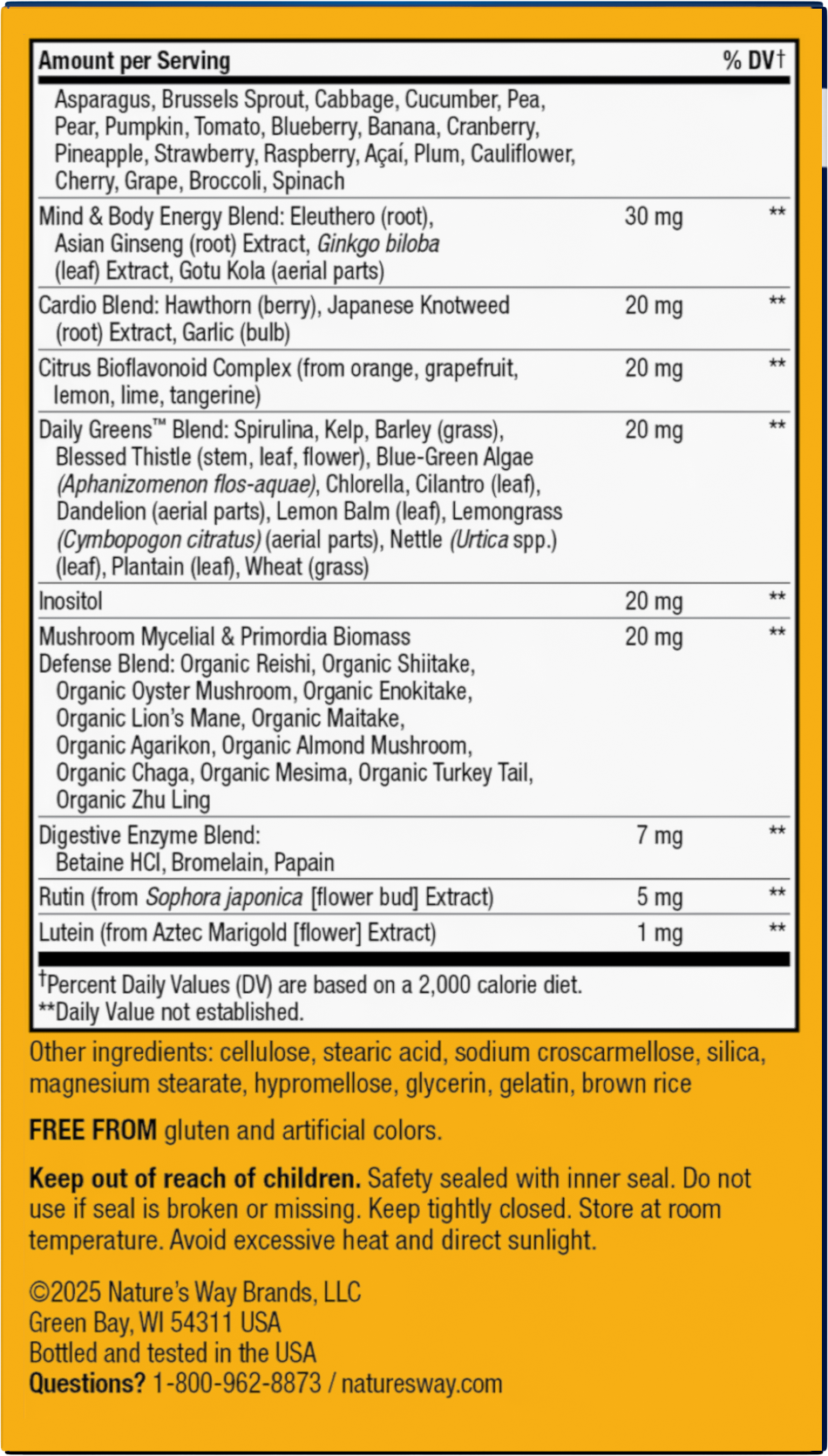 <{%MAIN9_15691%}>Nature's Way® | Alive! Men's 50+ Ultra Multivitamin - back of pack