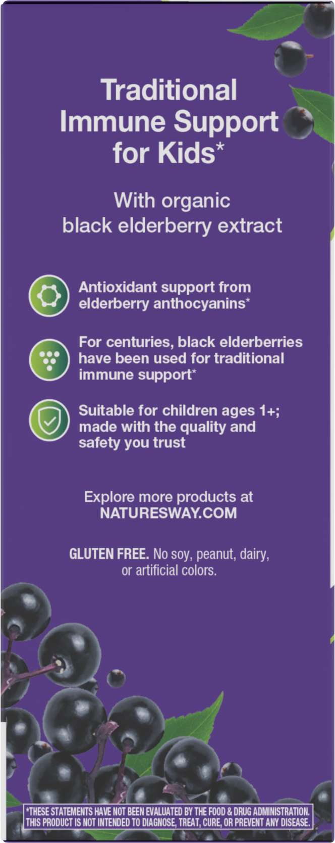 <{%MAIN4_15797%}>Nature's Way® | Sambucus Organic Traditional Immune Elderberry Syrup for Kids - left side of pack