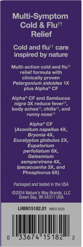 Nature's Way® | Sambucus Cold+Flu Relief Elderberry Hot Drink - right side of pack Sku:15182