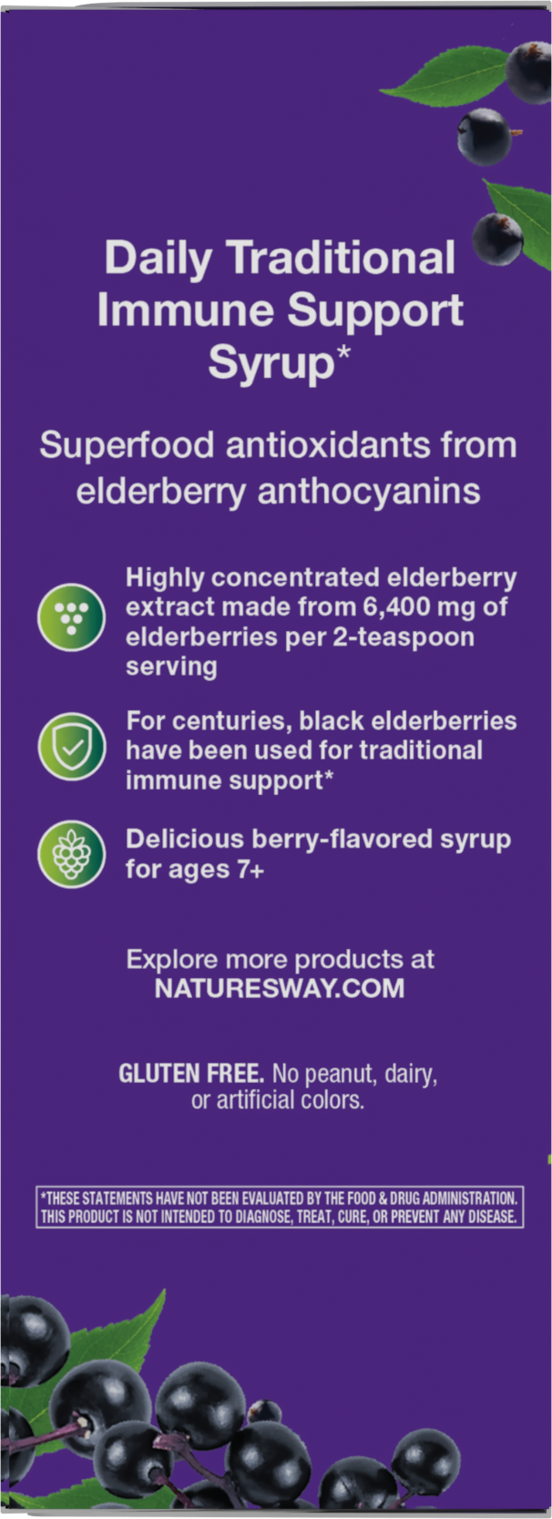 <{%MAIN10_15332%}>Nature's Way® | Sambucus Traditional Elderberry Immune Syrup - left side of pack