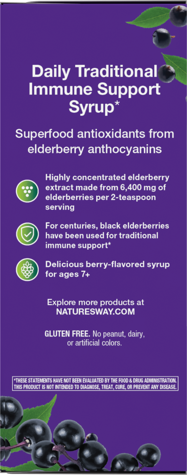 <{%MAIN20_6970%}>Nature's Way® | Sambucus Traditional Elderberry Immune Syrup - left side of pack