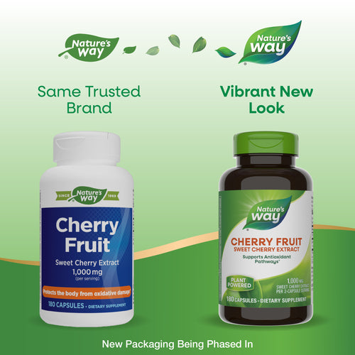 Nature's Way® | Cherry Fruit Sweet Cherry Extract - package updates old to new Sku:08540